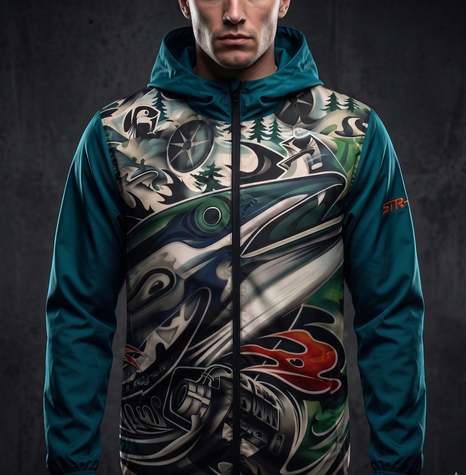 Deep sea fishing Men’s windbreaker