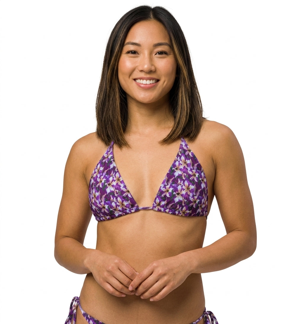 Star Petunias string bikini top