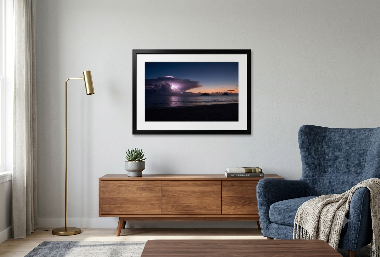 Lanikai Beach Storm photo Poster (frame not included )