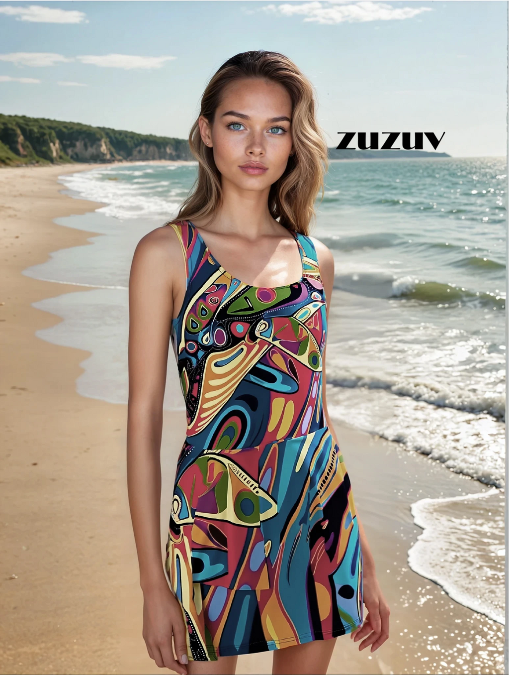 Whale art Skater Dress