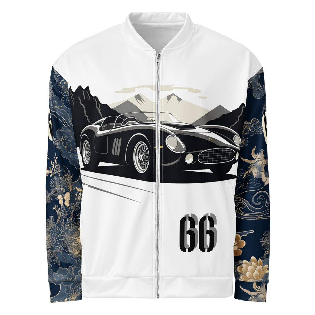 GT Inspired Hokusai's style Japanese Vintage Pro Turing sports car Unisex Bomber Jacket